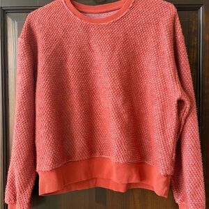 Marine Layer Cropped Textured Red Sweatshirt